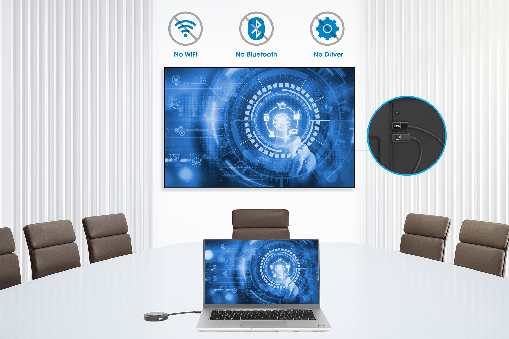 1080p Wireless HDMI-Display-Präsentationsset mit 4 USB-C-Sendemodulen Image 7
