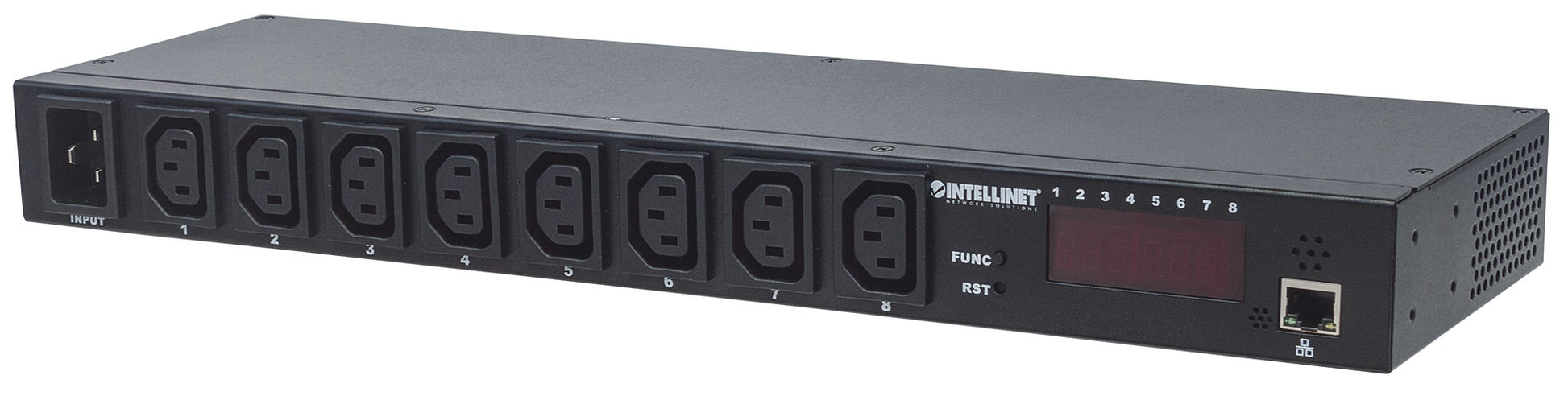 19" 8-fach IP-Steckdosenleiste / Smart PDU mit C13-Kaltgerätesteckdosen Image 1