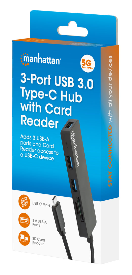 3-Port USB 3.0 Typ-C Hub mit Card Reader Packaging Image 2
