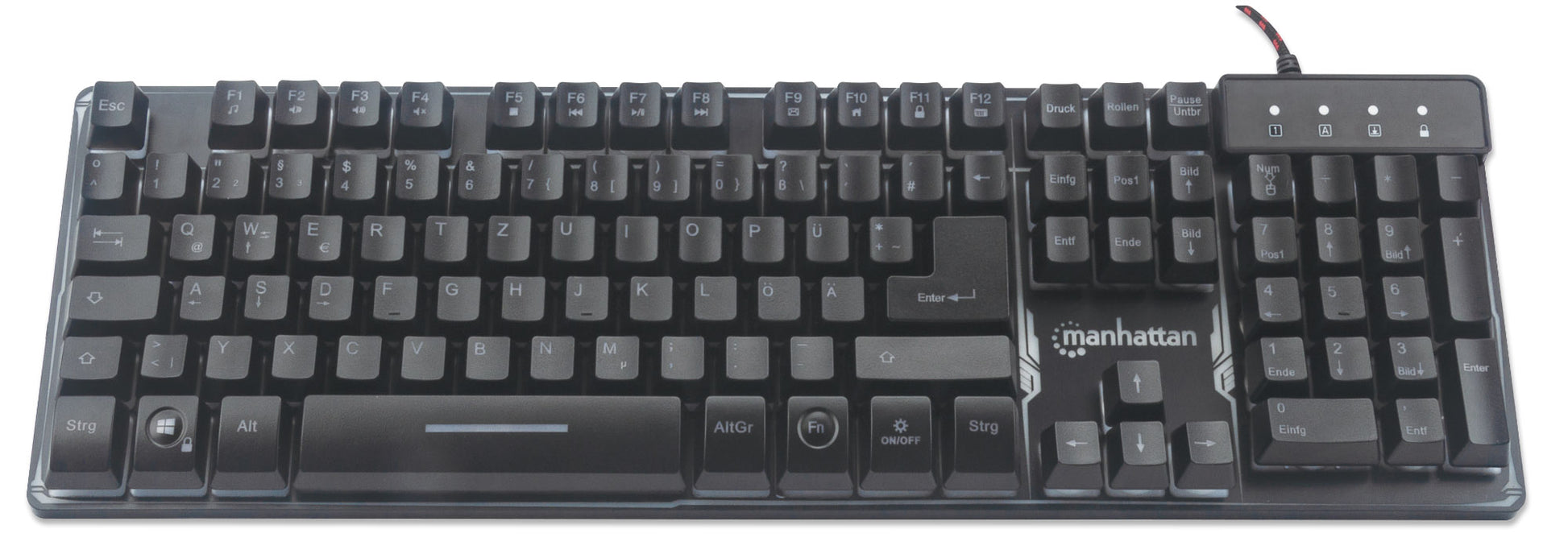 USB-Gaming-Tastatur mit LEDs und Metallunterseite Image 4