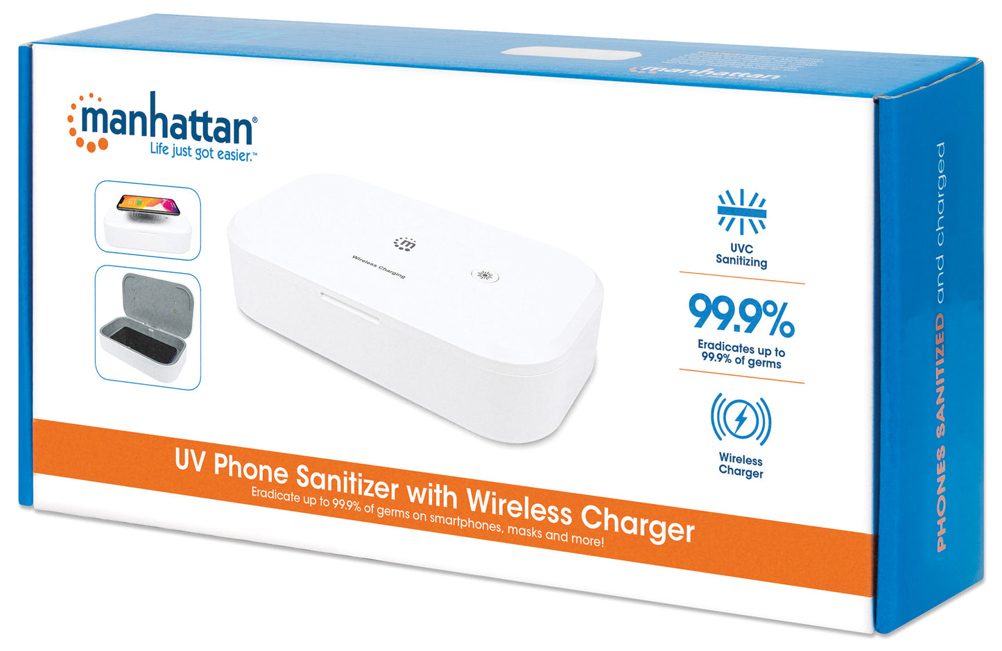 UV-Desinfektionsbox mit kabellosem Induktionsladegerät für Smartphones Packaging Image 2