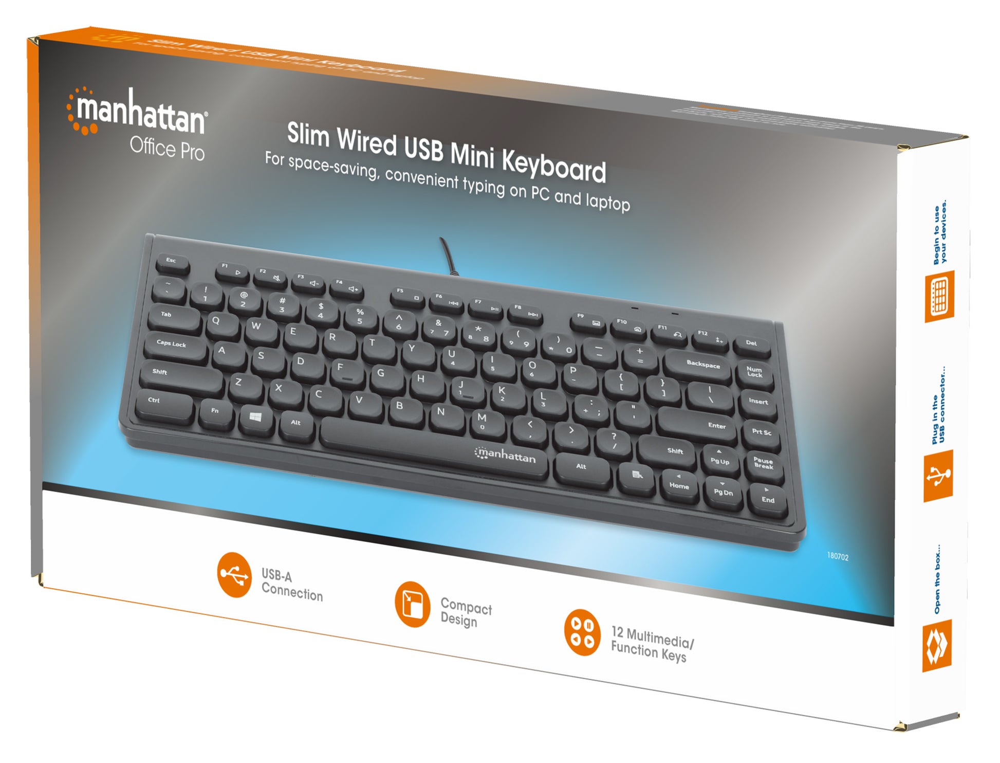 Kabelgebundene Slim USB Mini-Tastatur Packaging Image 2