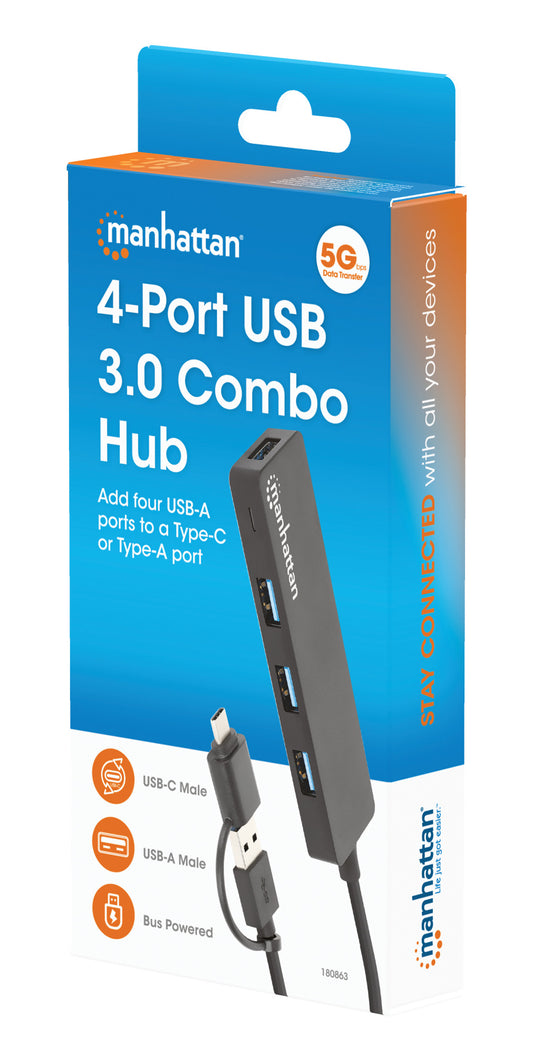 4-Port USB 3.0 Typ-C / Typ-A Kombo-Hub Packaging Image 2