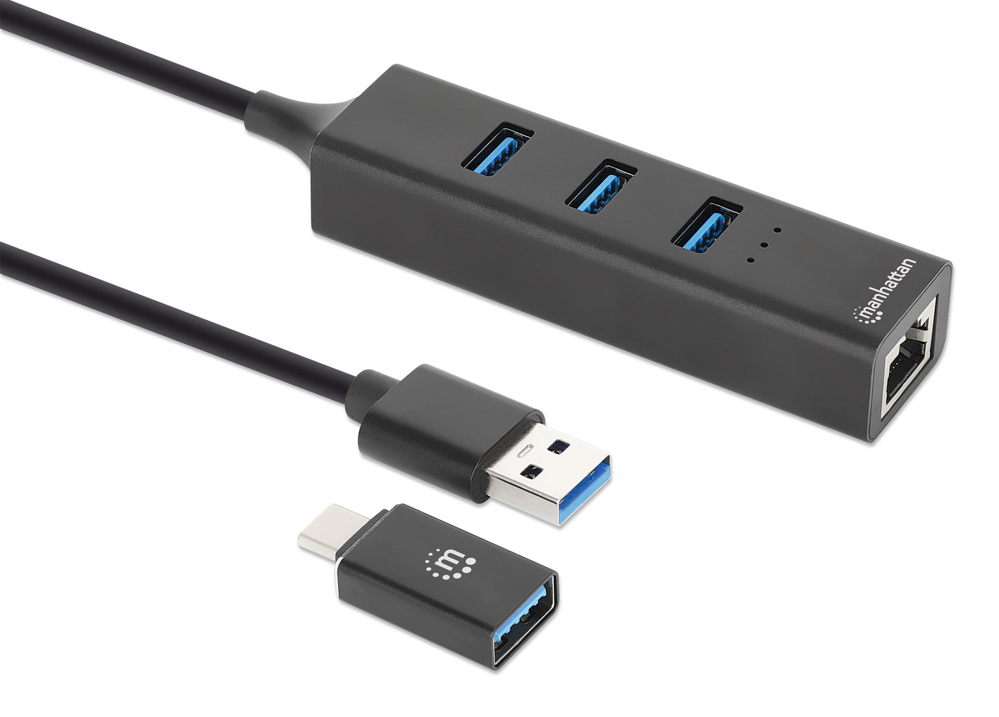 3-Port USB 3.0 Typ-C / Typ-A Kombo-Hub mit Gigabit Ethernet-Netzwerkadapter Image 3