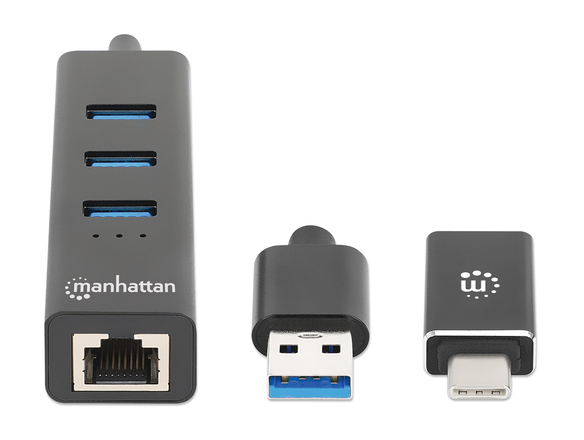 3-Port USB 3.0 Typ-C / Typ-A Kombo-Hub mit Gigabit Ethernet-Netzwerkadapter Image 4