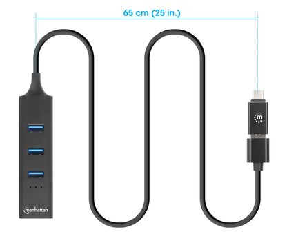 3-Port USB 3.0 Typ-C / Typ-A Kombo-Hub mit Gigabit Ethernet-Netzwerkadapter Image 5