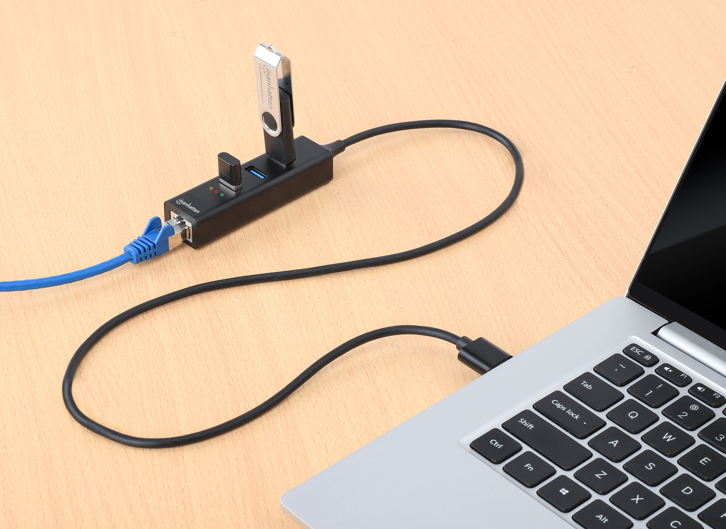 3-Port USB 3.0 Typ-C / Typ-A Kombo-Hub mit Gigabit Ethernet-Netzwerkadapter Image 8