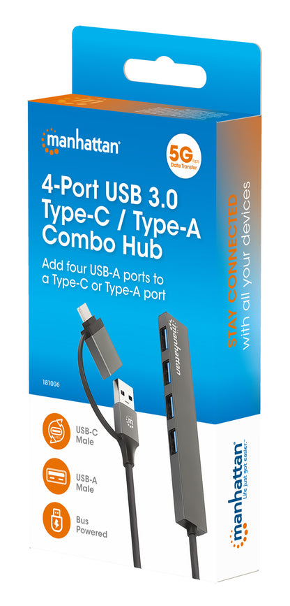 4-Port USB 3.0 Typ-C / Typ-A Kombo-Hub Packaging Image 2