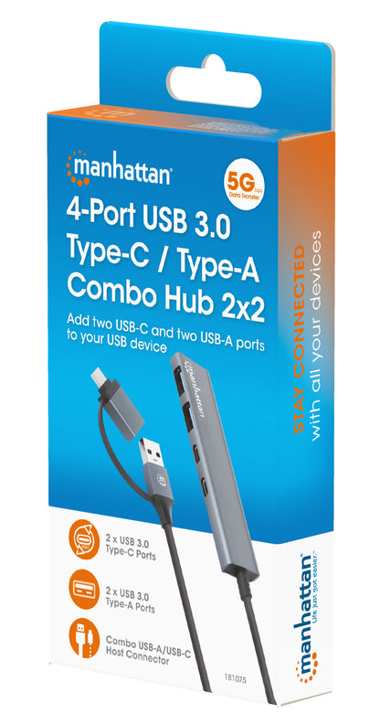 4-Port USB 3.0 Typ-C / Typ-A Kombo-Hub 2x2 Packaging Image 2