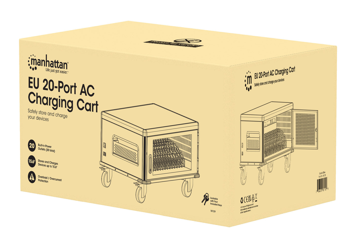Ladeschrank auf Rollen mit 20 Steckdosen Packaging Image 2