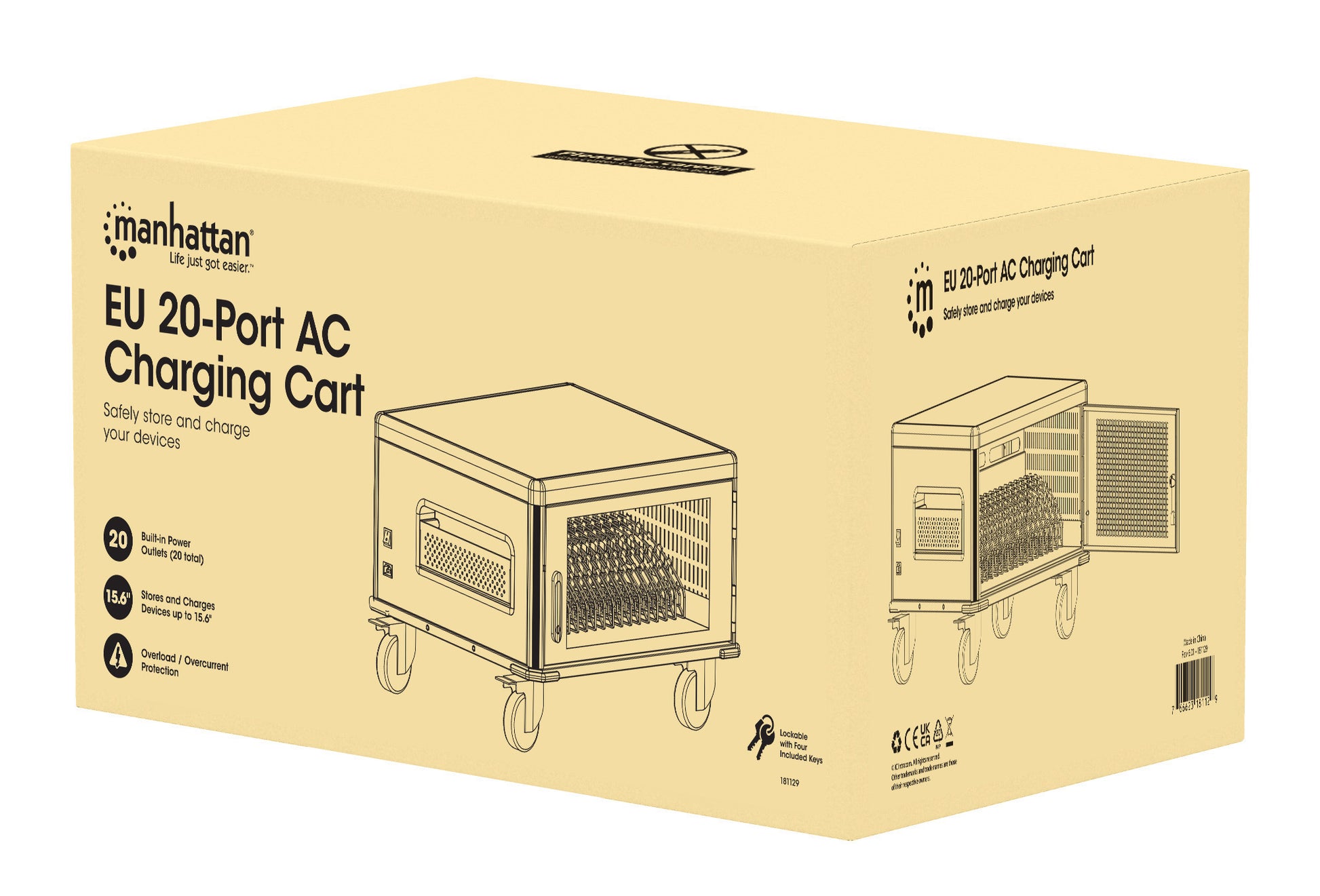 Ladeschrank auf Rollen mit 20 Steckdosen Packaging Image 2