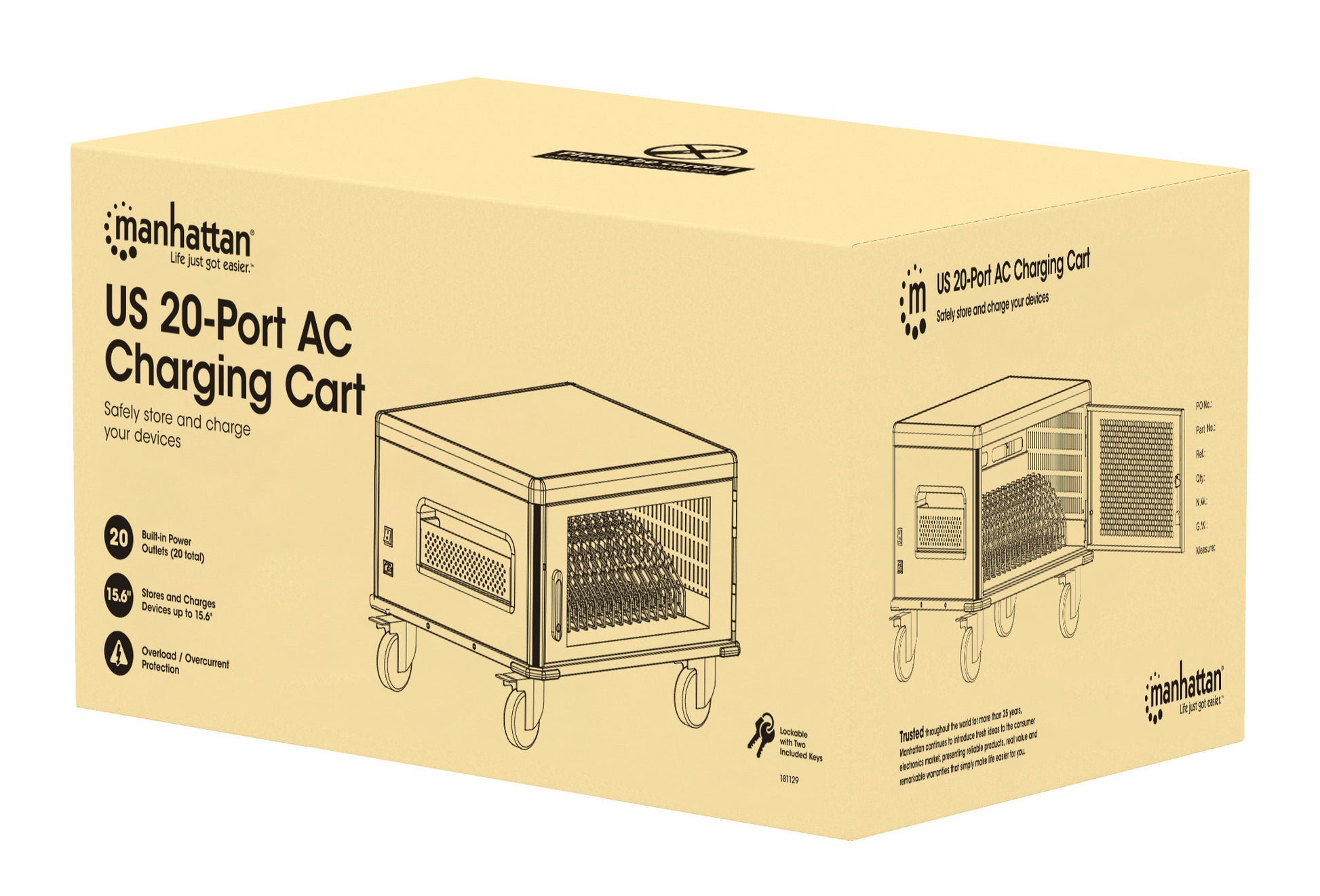 Ladeschrank auf Rollen mit 20 Steckdosen Packaging Image 2