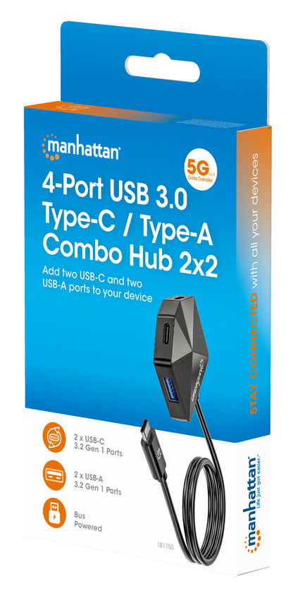 4-Port USB 3.0 Typ-C / Typ-A Kombo-Hub 2x2 Packaging Image 2