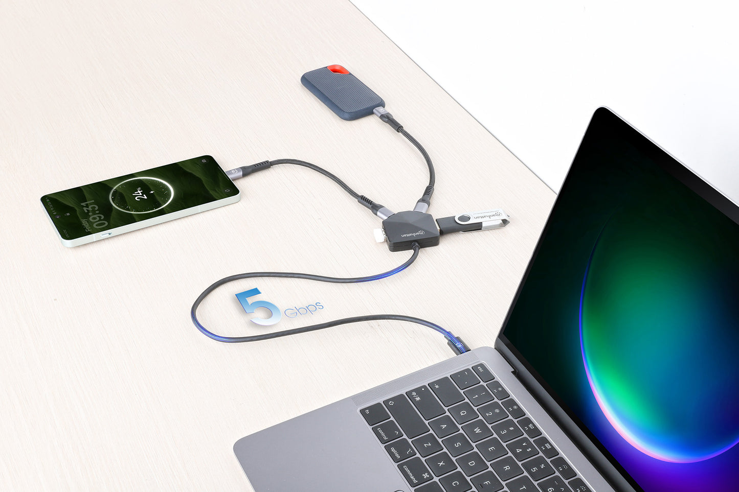 4-Port USB 3.0 Typ-C / Typ-A Kombo-Hub 2x2 Image 5
