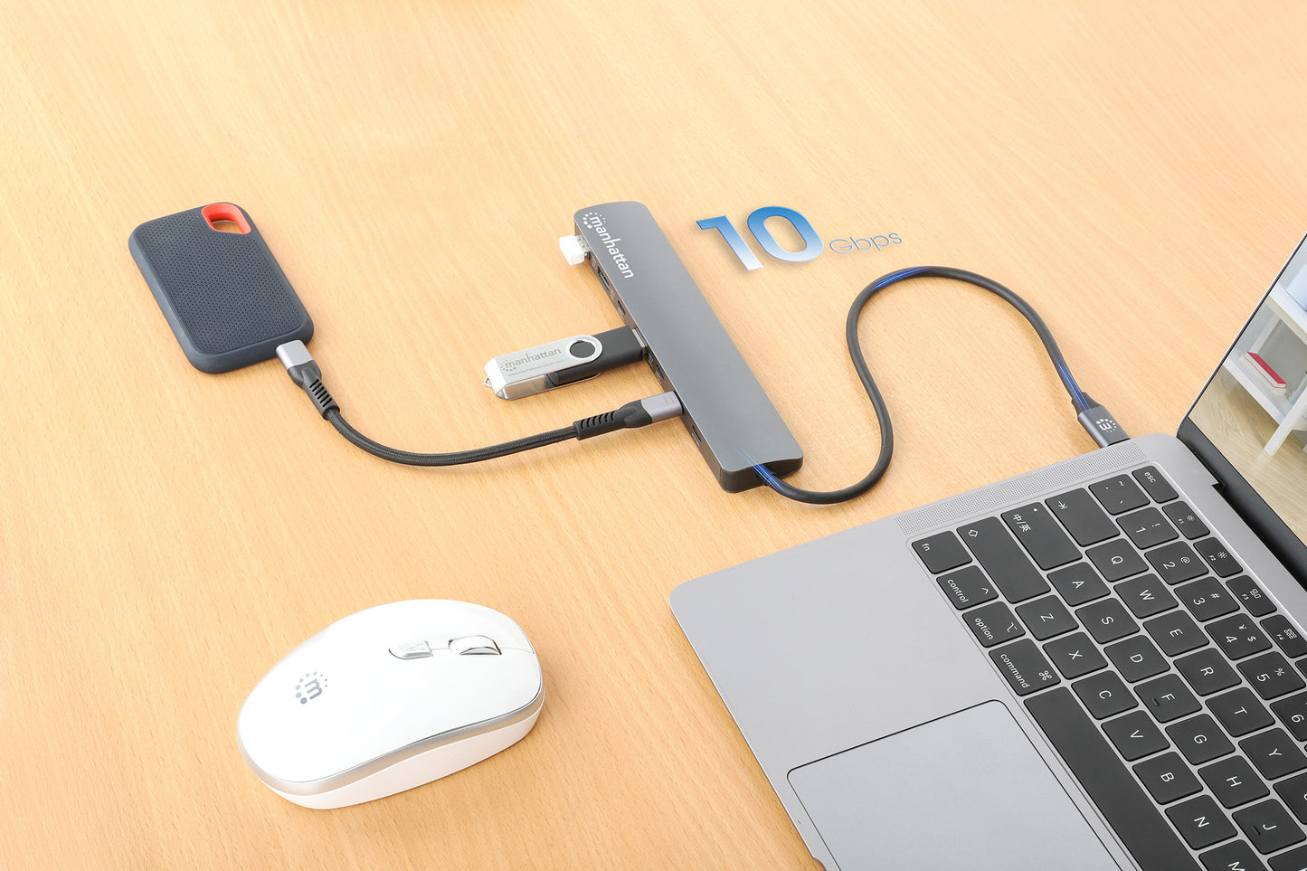 7-Port 10G/5G USB-C / USB-A Hub 4+3 mit Power Delivery Image 3
