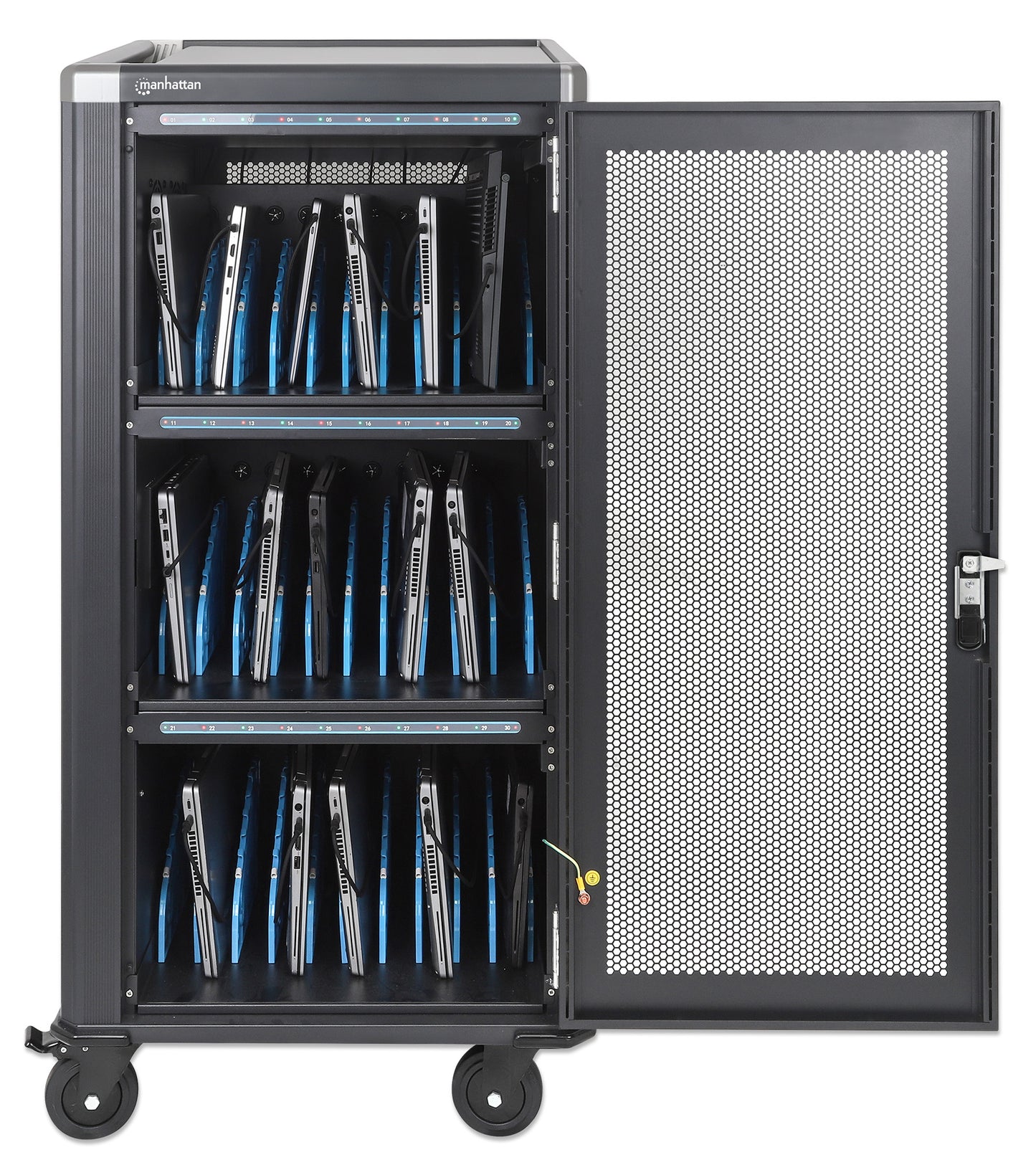 30-Port USB-C Ladeschrank auf Rollen - 65W pro Port Image 3