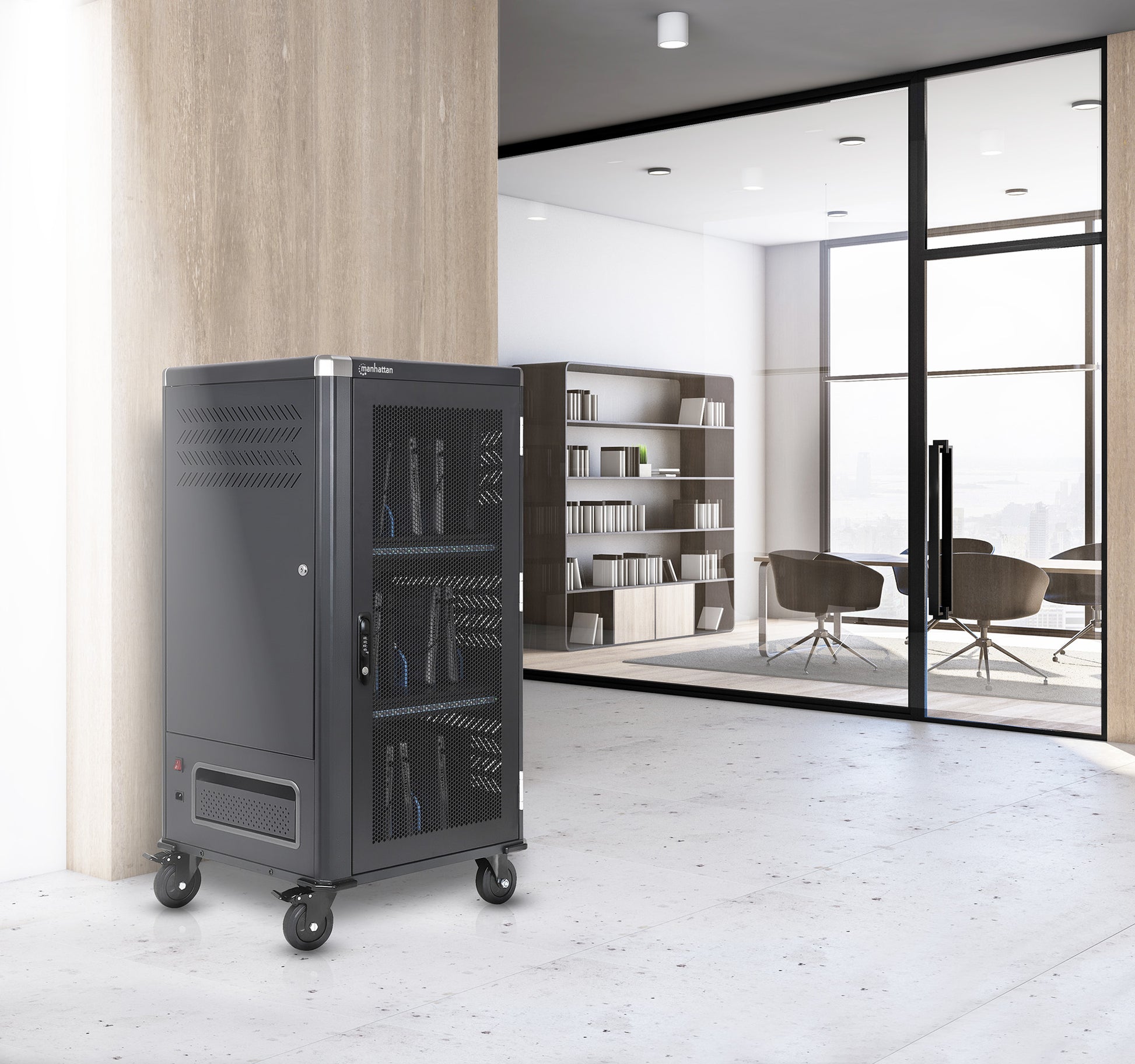 30-Port USB-C Ladeschrank auf Rollen - 65W pro Port Image 7