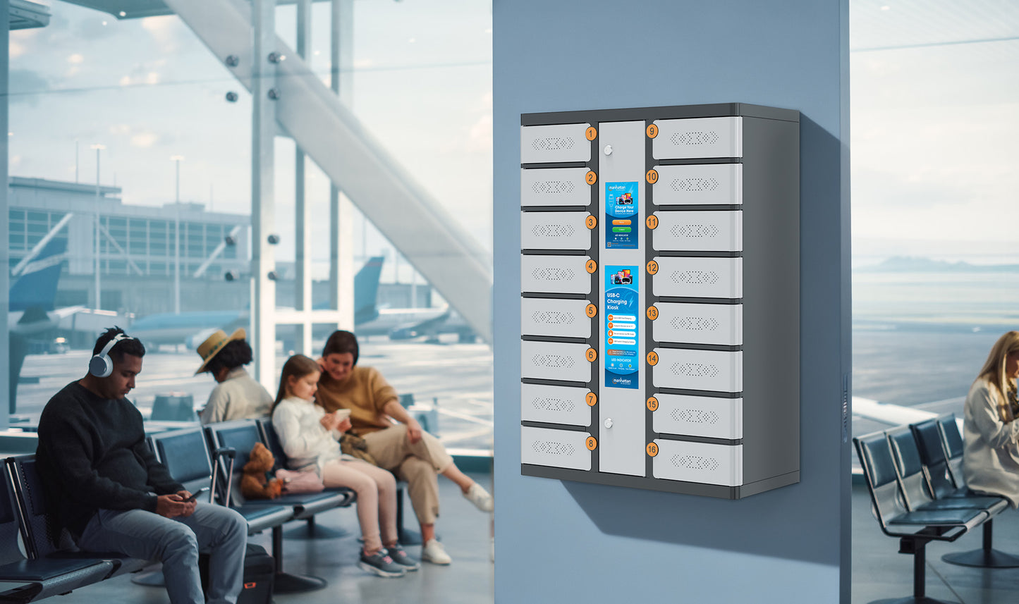 USB-C Ladeschrank mit 16 Schließfächern für Handys - 30W per Port Image 4