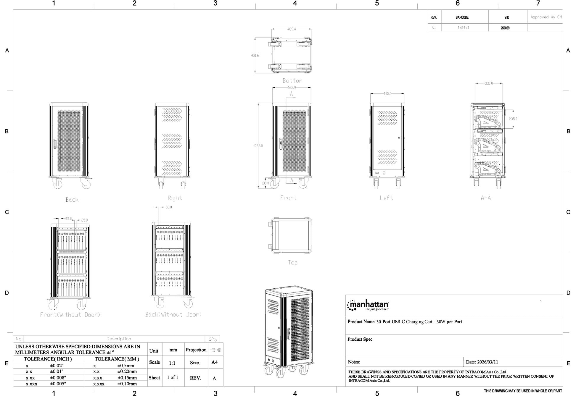 30-Port USB-C Ladeschrank auf Rollen - 30W pro Port Image 15