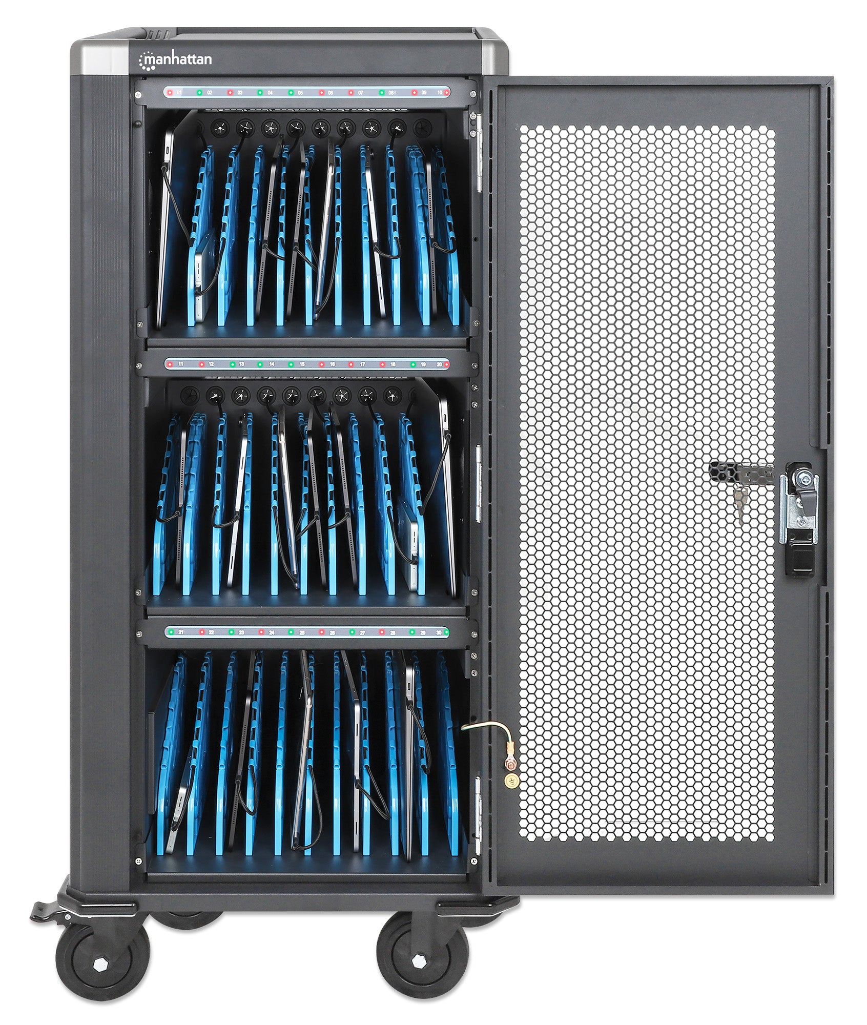 30-Port USB-C Ladeschrank auf Rollen - 30W pro Port Image 3