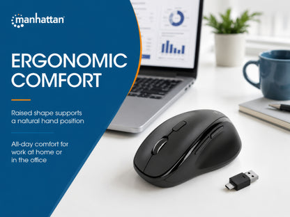 Ergonomische Kabellose Maus mit 2-in-1 USB-Empfänger Image 13