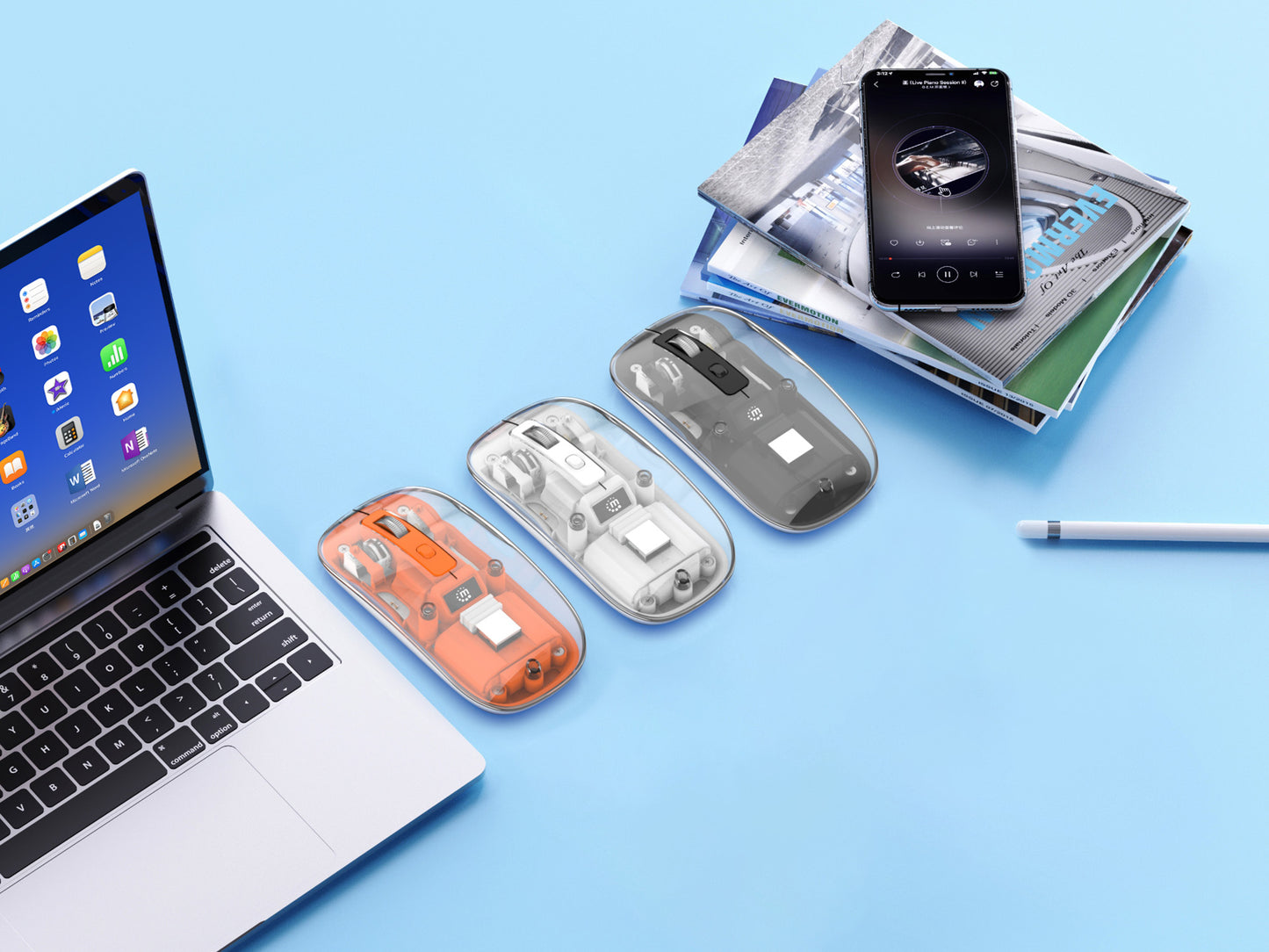 Transparente Wiederaufladbare Kabellose USB-Maus Image 7