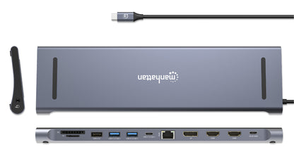 USB-C PD 12-in-1 4K Dockingstation / Multiport-Hub für drei Monitore Image 6