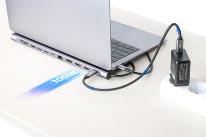 USB-C PD 12-in-1 4K Dockingstation / Multiport-Hub für drei Monitore Image 9