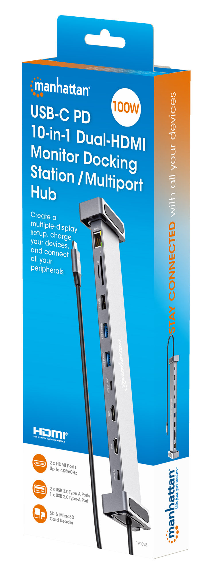 USB-C PD 10-in-1 Dual HDMI-Monitor 4K Dockingstation / Multiport-Hub Packaging Image 2