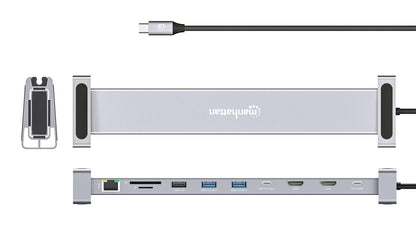 USB-C PD 10-in-1 Dual HDMI-Monitor 4K Dockingstation / Multiport-Hub Image 14