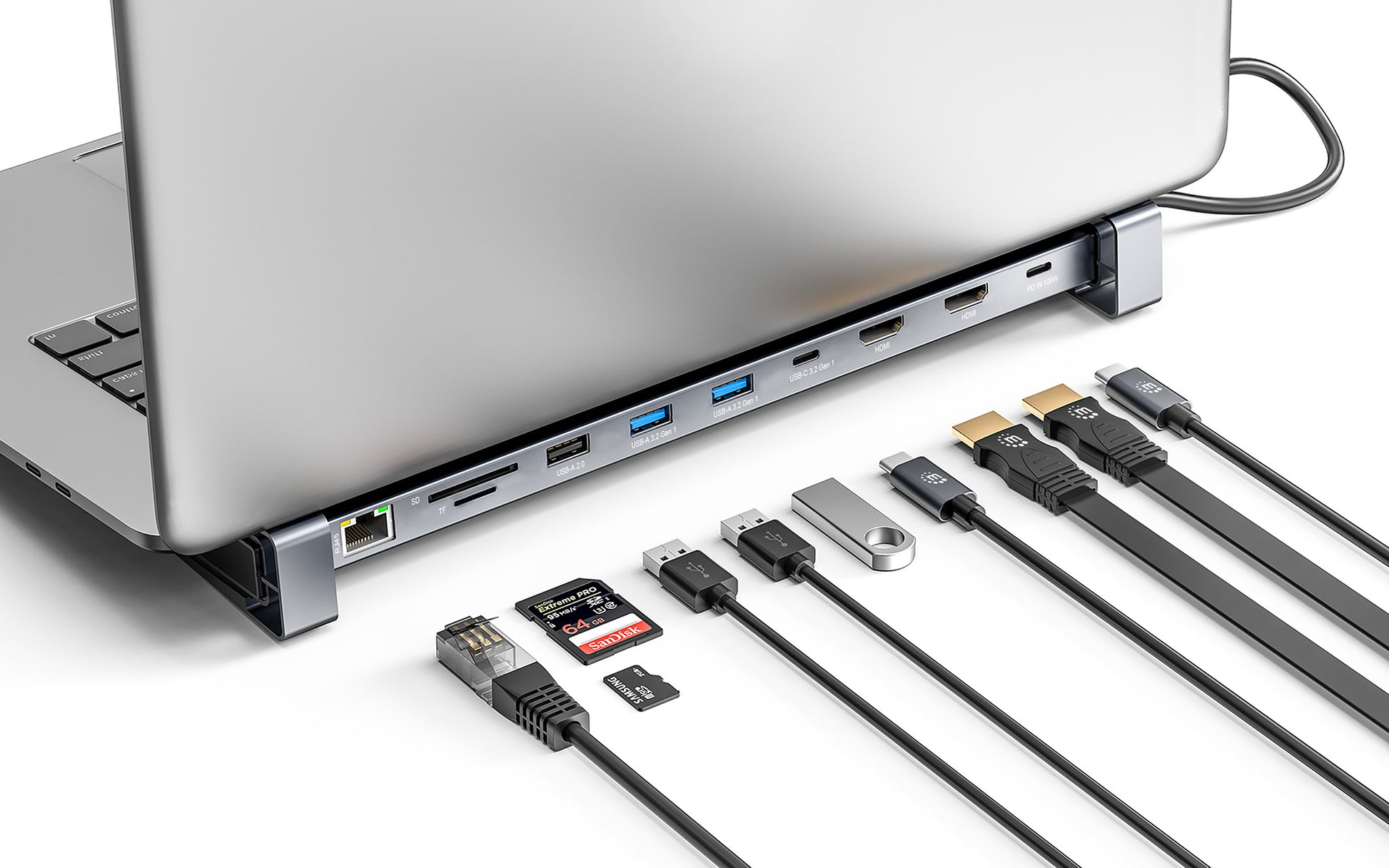 USB-C PD 10-in-1 Dual HDMI-Monitor 4K Dockingstation / Multiport-Hub Image 3