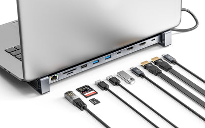 USB-C PD 10-in-1 Dual HDMI-Monitor 4K Dockingstation / Multiport-Hub Image 3