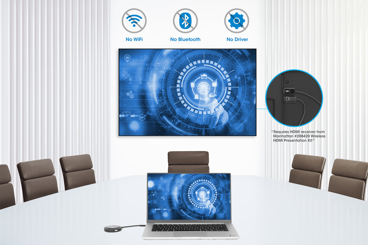 1080p Wireless HDMI-Displayadapter / USB-C-Sendemodul (benötigt Präsentationsset) Image 7