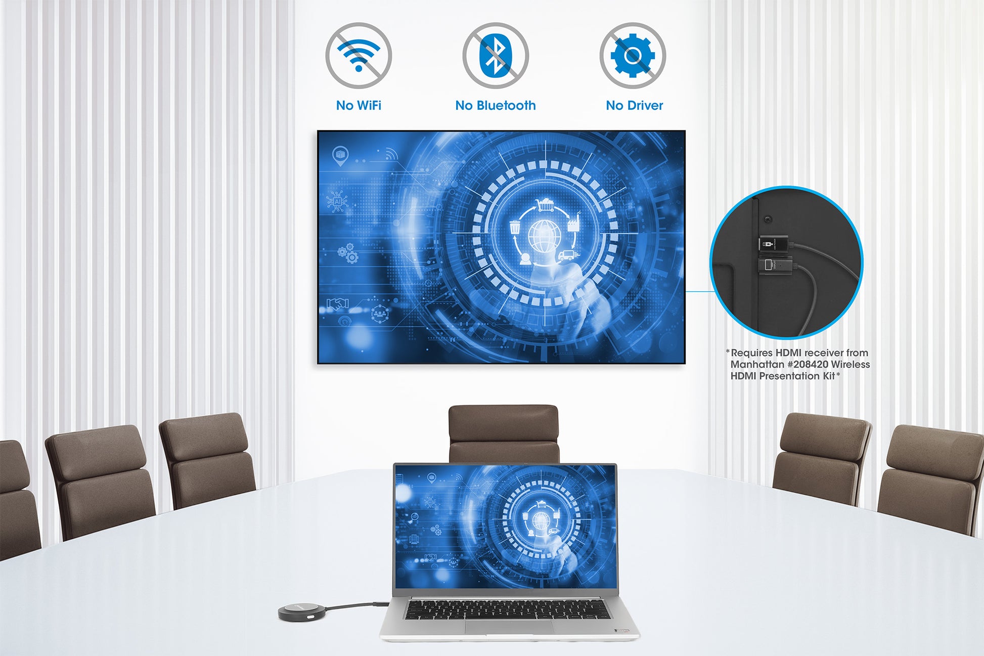 1080p Wireless HDMI-Displayadapter / USB-C-Sendemodul (benötigt Präsentationsset) Image 7