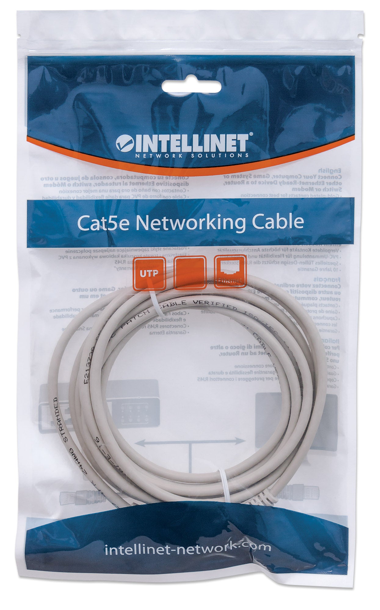 Cat6 U/UTP Netzwerk-Patchkabel, 15 m, grau Packaging Image 2