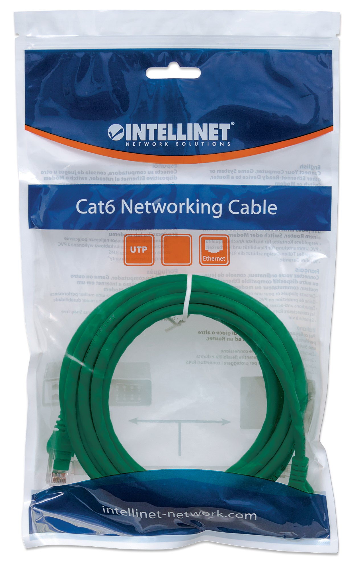 Cat6 U/UTP Netzwerk-Patchkabel, 0,5 m, grün Packaging Image 2