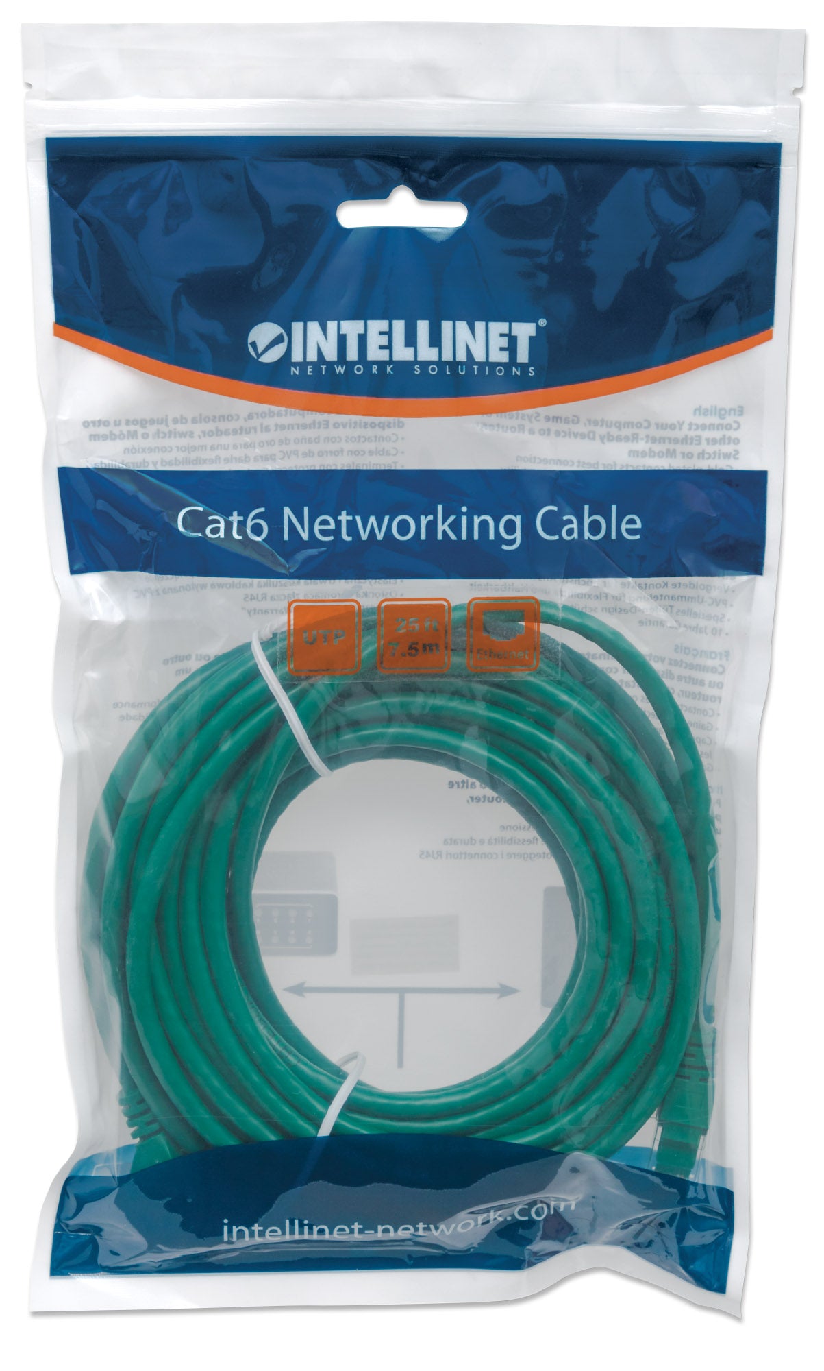Cat6 U/UTP Netzwerk-Patchkabel, 7,5 m, grün Packaging Image 2
