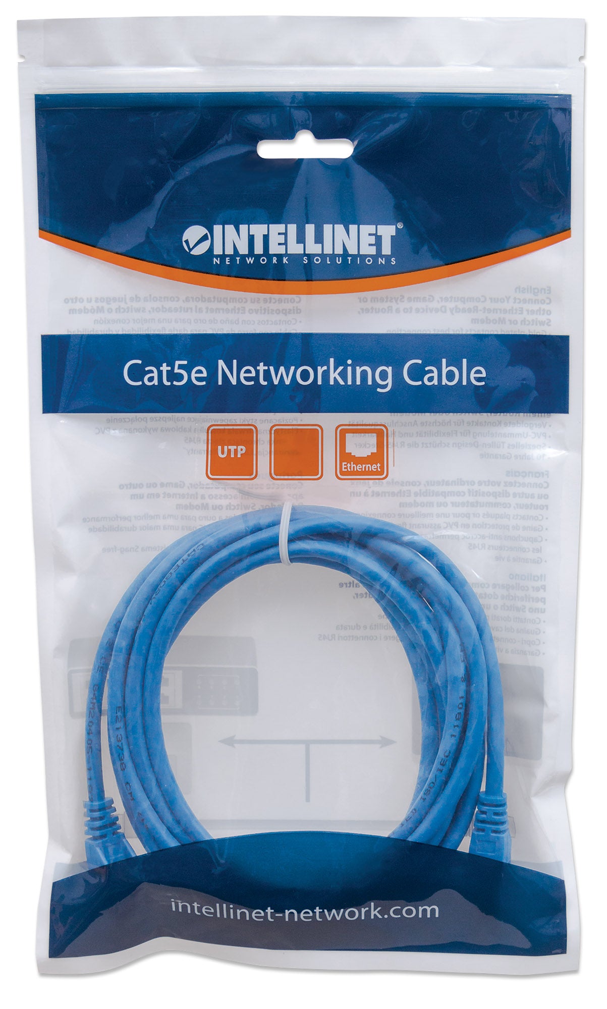 Cat6 U/UTP Netzwerk-Patchkabel, 0,5 m, blau Packaging Image 2