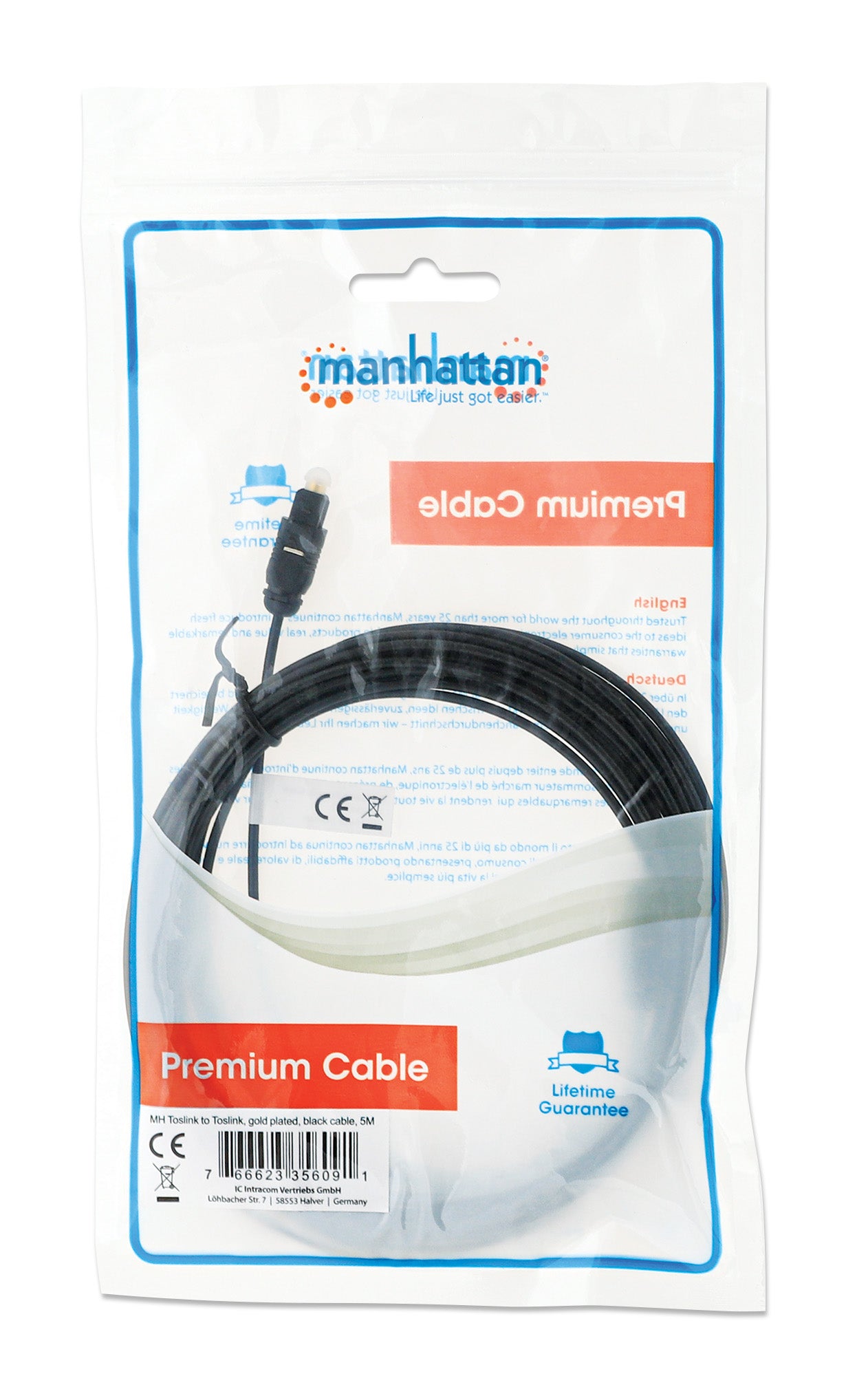 Toslink Digitales Optisches Audiokabel Packaging Image 2