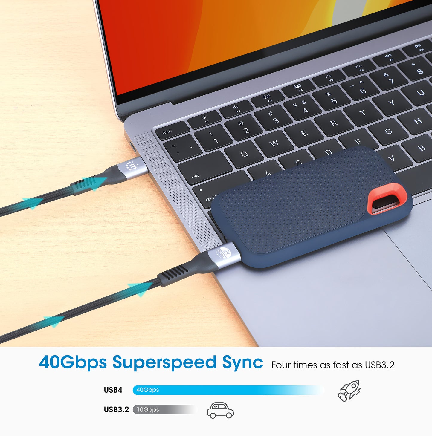 USB4 Typ C 40 Gbit/s 8K Video und 240 W EPR Ladekabel / PD 3.1 Image 8