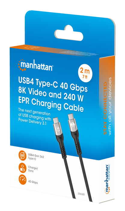 USB4 Typ C 40 Gbit/s 8K Video und 240 W EPR Ladekabel / PD 3.1 Packaging Image 2