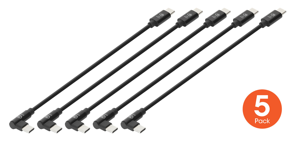 Kurzes USB-C-Ladekabel 60 W, 20 cm, 5er-Pack Image 1