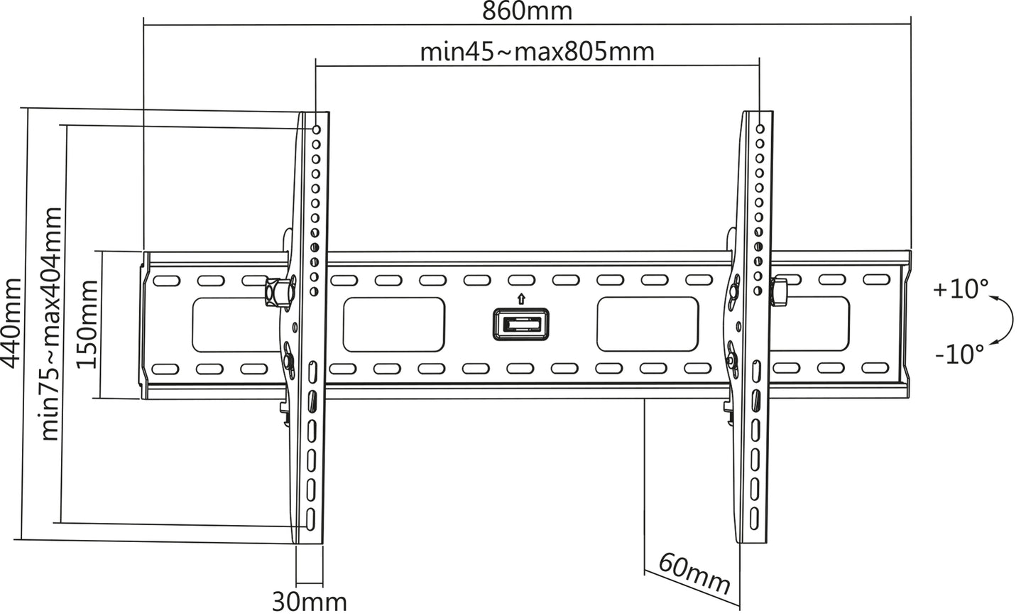 TV-Wandhalterung für 37 bis 86 Zoll, neigbar Image 8