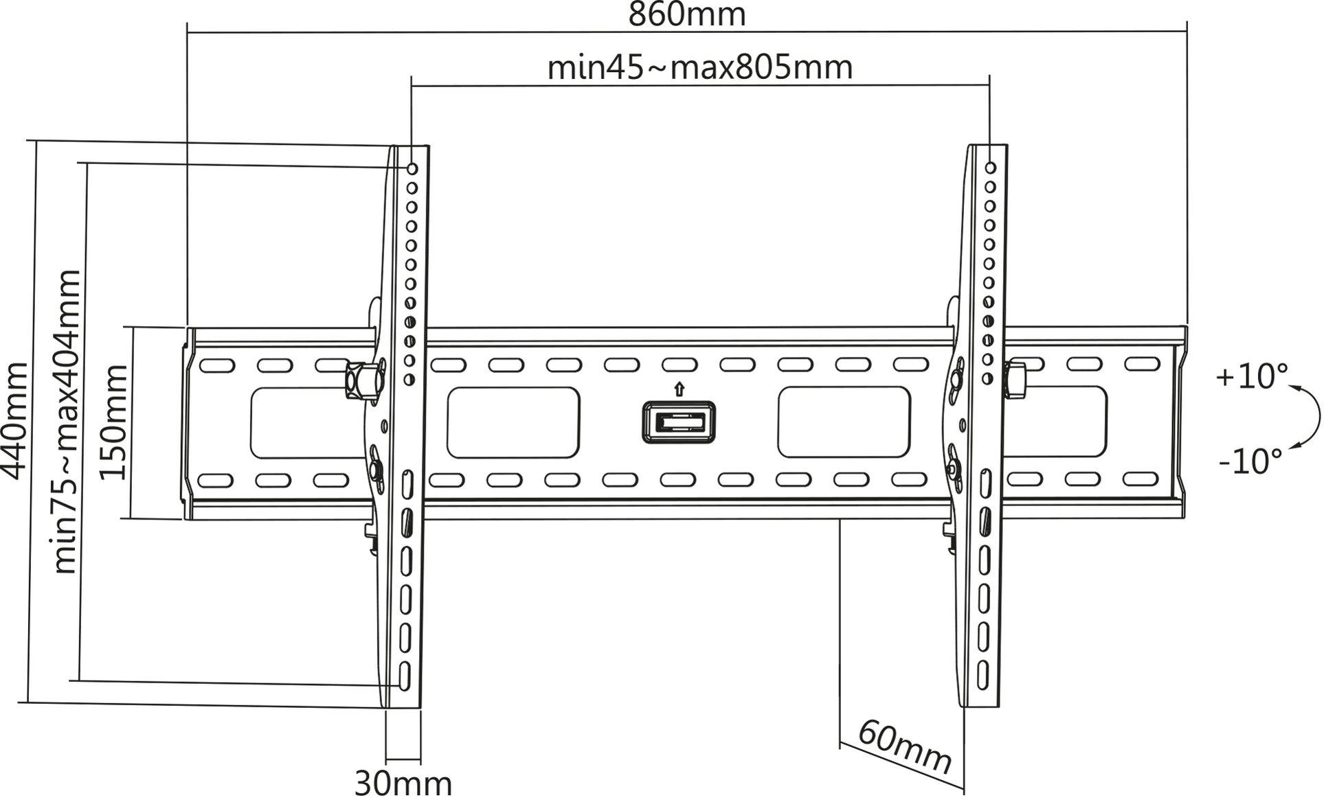 TV-Wandhalterung für 37 bis 86 Zoll, neigbar Image 8