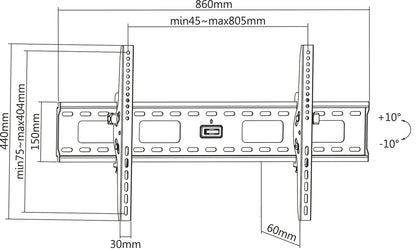 TV-Wandhalterung für 37 bis 86 Zoll, neigbar Image 8
