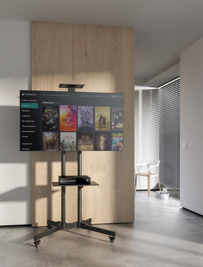 Multimedia TV-Ständer auf Rollen für 37 bis 70 Zoll, neigbar und höhenverstellbar Image 11