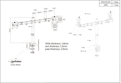 Tischhalterung für zwei Monitore von 13 bis 32 Zoll Image 6