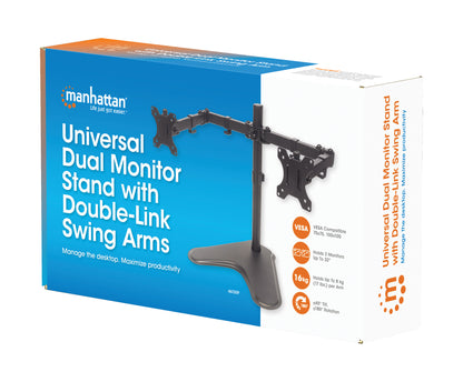 Tischhalterung mit Standfuß für zwei Monitore von 17 bis 32 Zoll Packaging Image 2