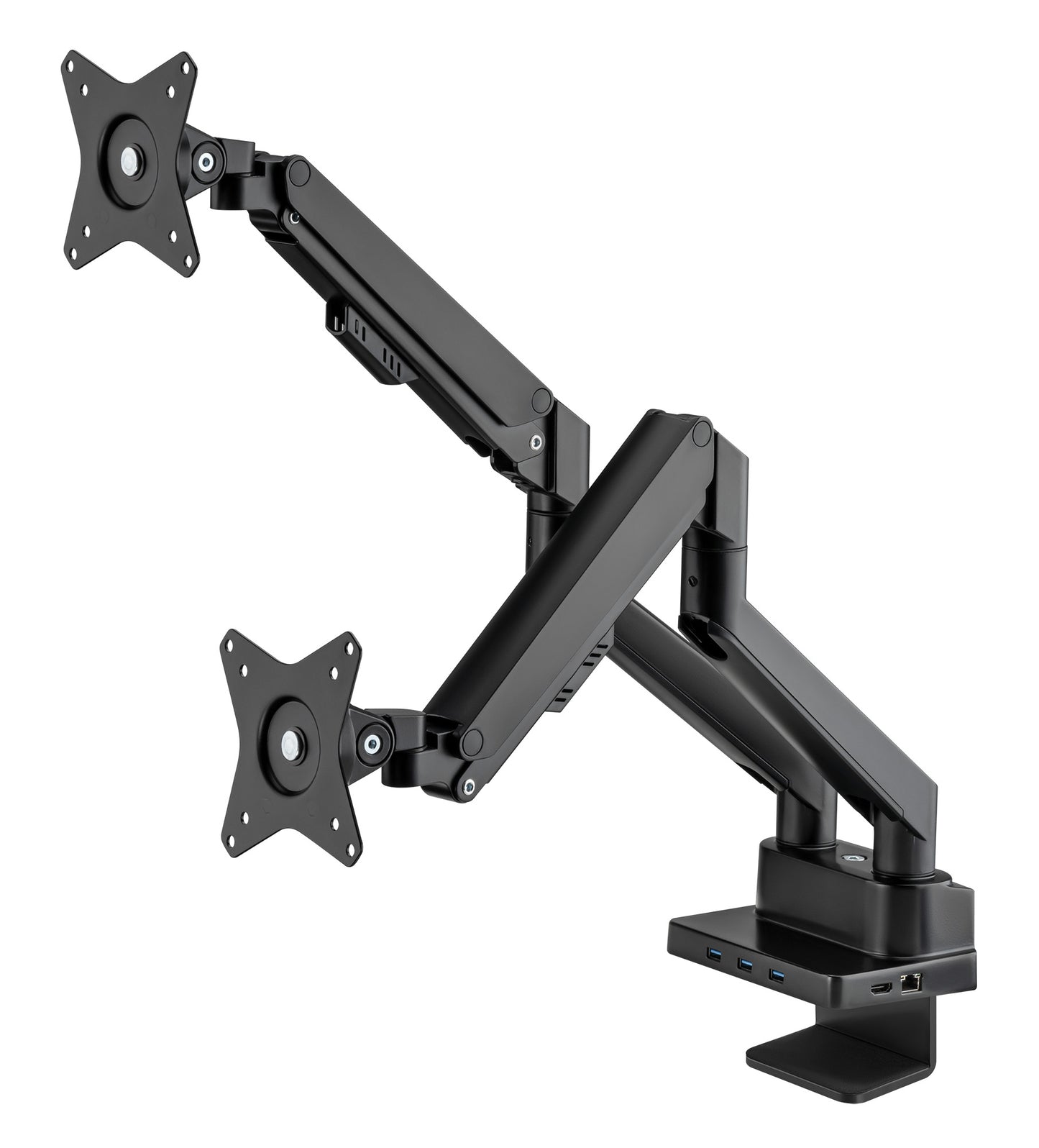 Tischhalterung mit Gasdruckfeder für zwei Monitore & Dockingstation Image 1