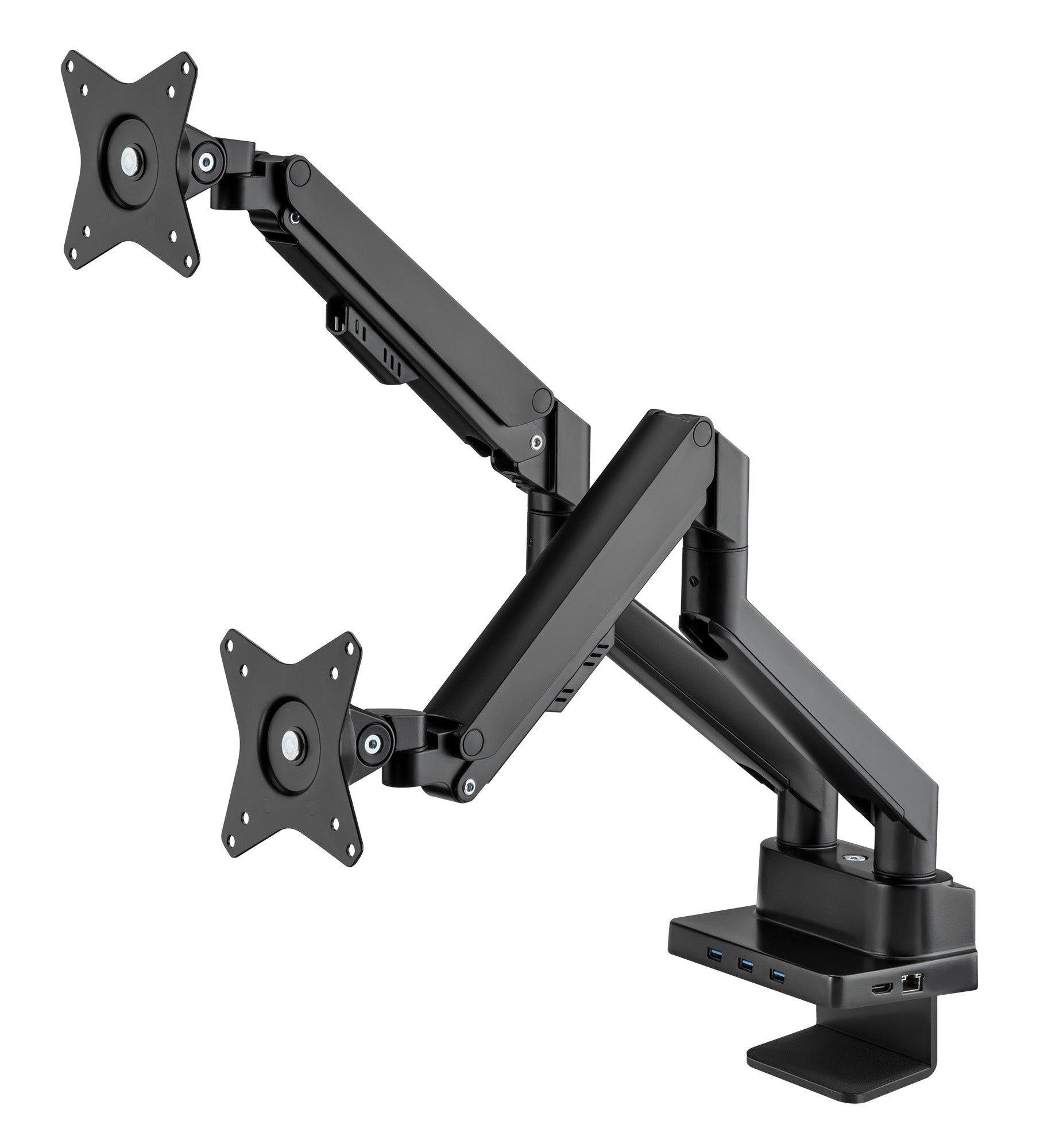 Tischhalterung mit Gasdruckfeder für zwei Monitore & Dockingstation Image 1
